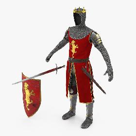 Crusader Knight King Armor Set 3D model